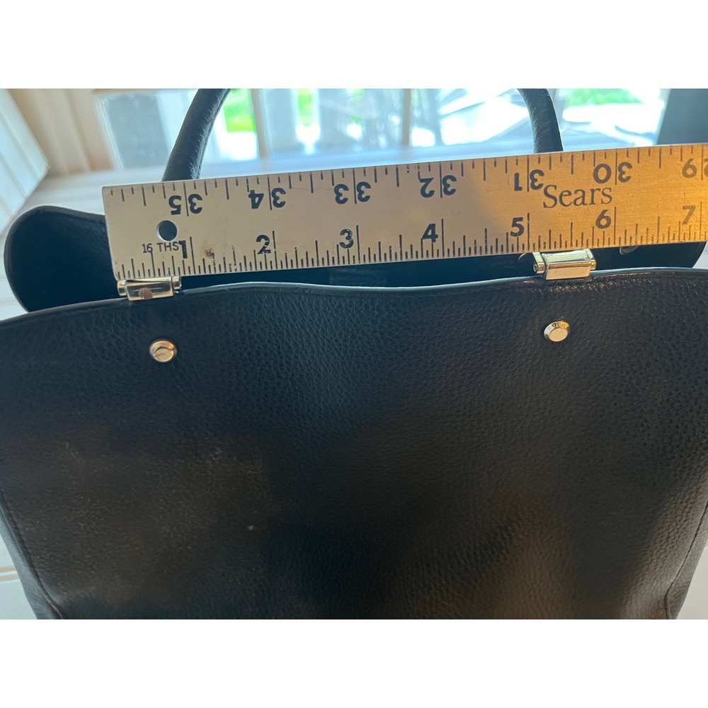 Kate Spade New York Black Pebbled Leather Satchel Tote Bag Gold Hardware - Picture 9 of 9
